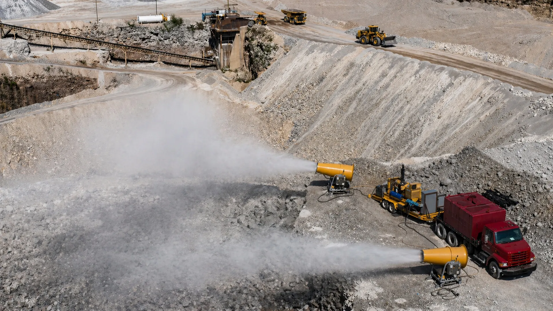Dust blaster cannon dust suppression system mining South Africa